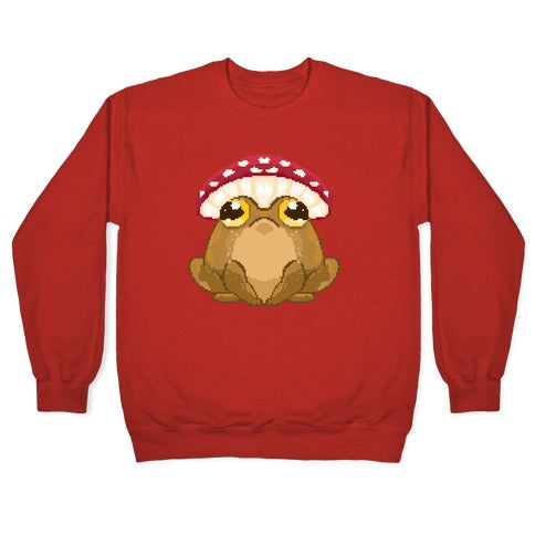 Pixelated Toad in Mushroom Hat Crewneck Sweatshirt